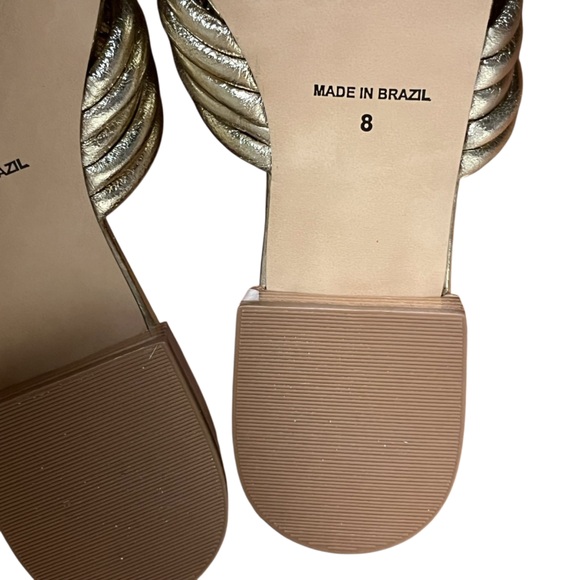 Cecelia New York Liv Metallic Knot Detail Block Heel Slide Sandals — Size 8 - Picture 7 of 13